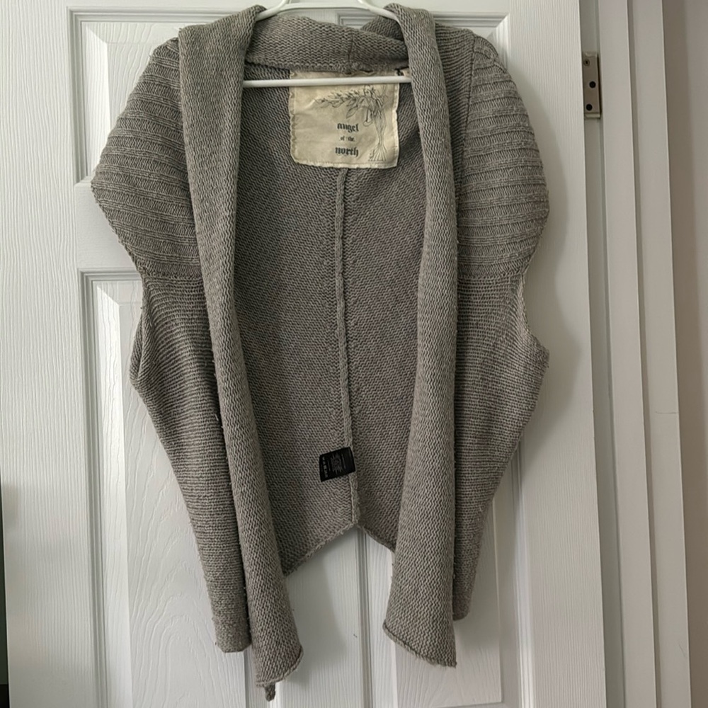 funky grey cape sweater - asymmetrical perfect for winter or fall